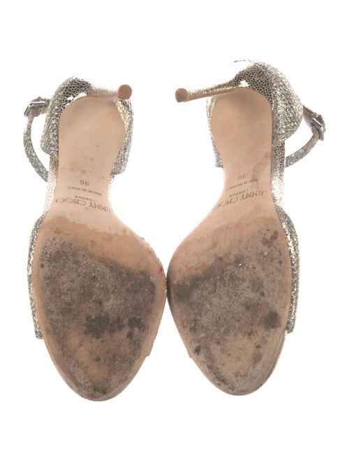 Jimmy Choo Glitter Animal Print Sandals