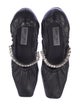 Jimmy Choo Leather Crystal Embellishments Mary Jane Flats