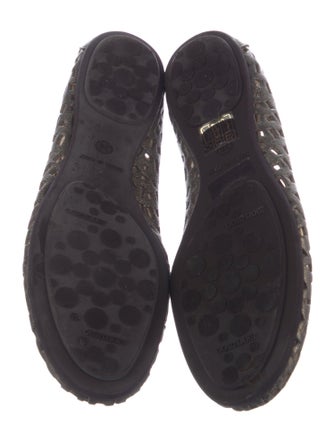 Jimmy Choo Leather Lasercut Accents Ballet Flats