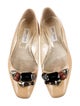 Jimmy Choo Patent Leather Crystal Embellishments Ballet Flats