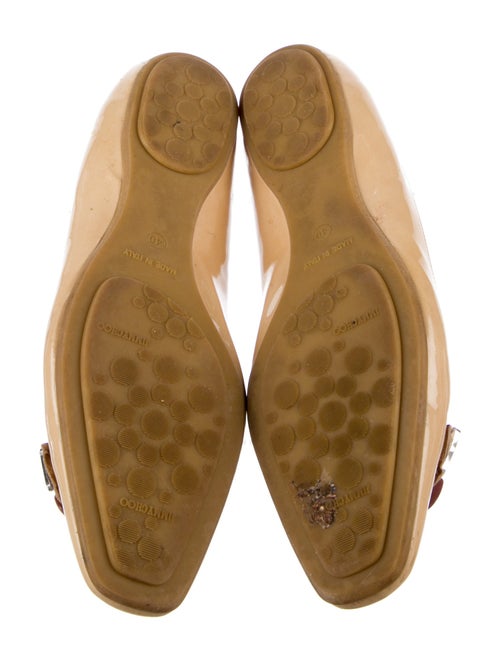 Jimmy Choo Patent Leather Crystal Embellishments Ballet Flats