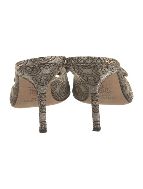 Jimmy Choo Floral Print Bow Accents Mules