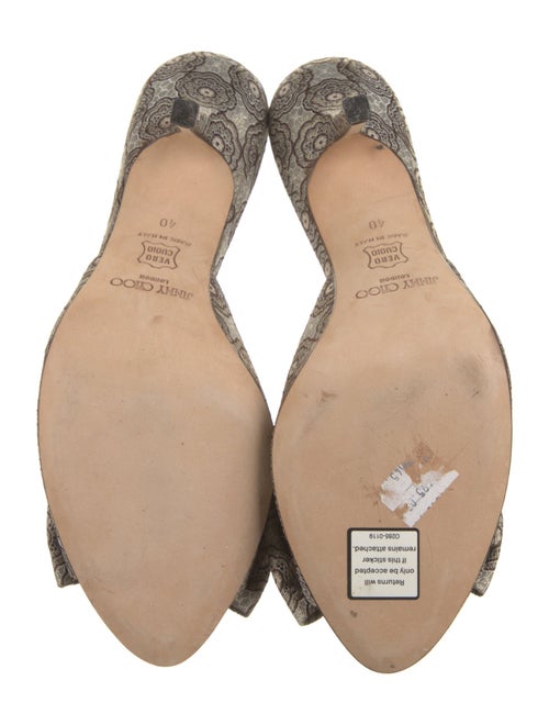 Jimmy Choo Floral Print Bow Accents Mules