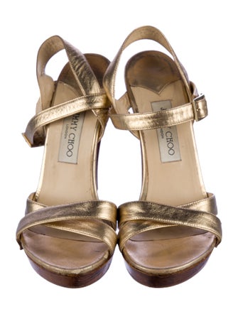 Jimmy Choo Leather Printed Slingback Pumps