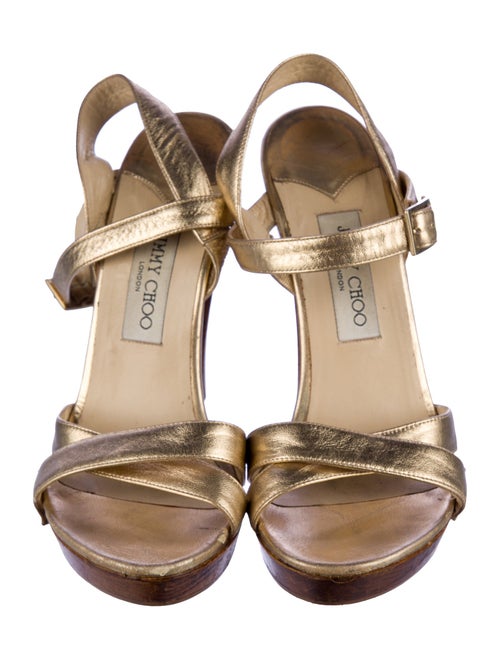 Jimmy Choo Leather Printed Slingback Pumps