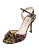 Jimmy Choo Polka Dot Print Pleated Accents Sandals