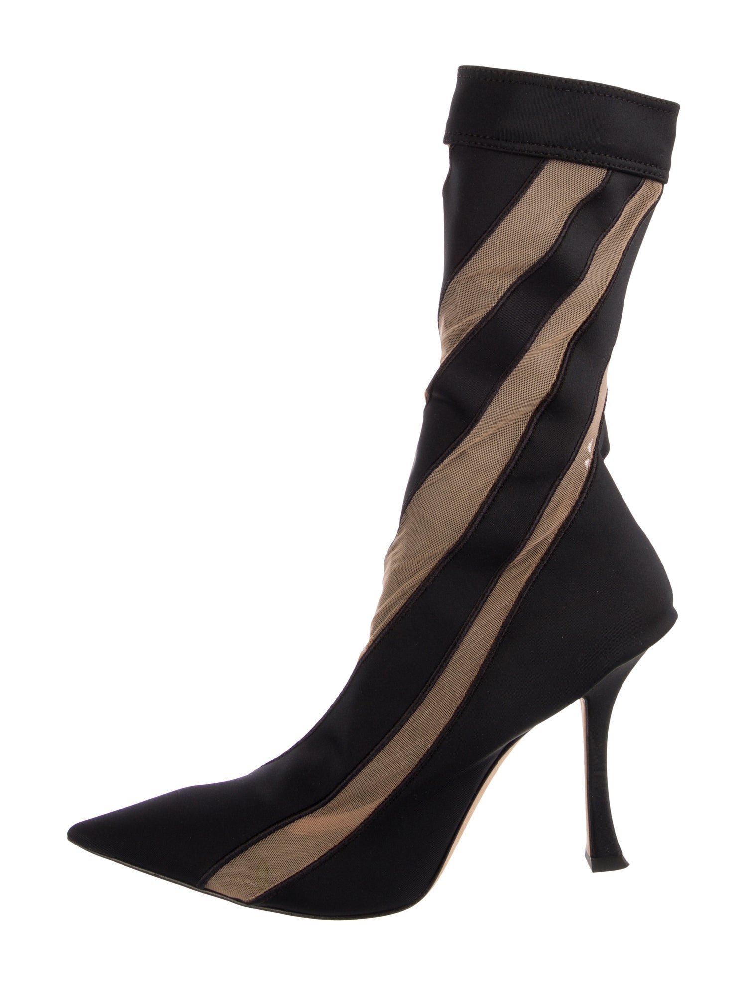 Jimmy Choo x Mugler Mesh Colorblock Pattern Sock Boots