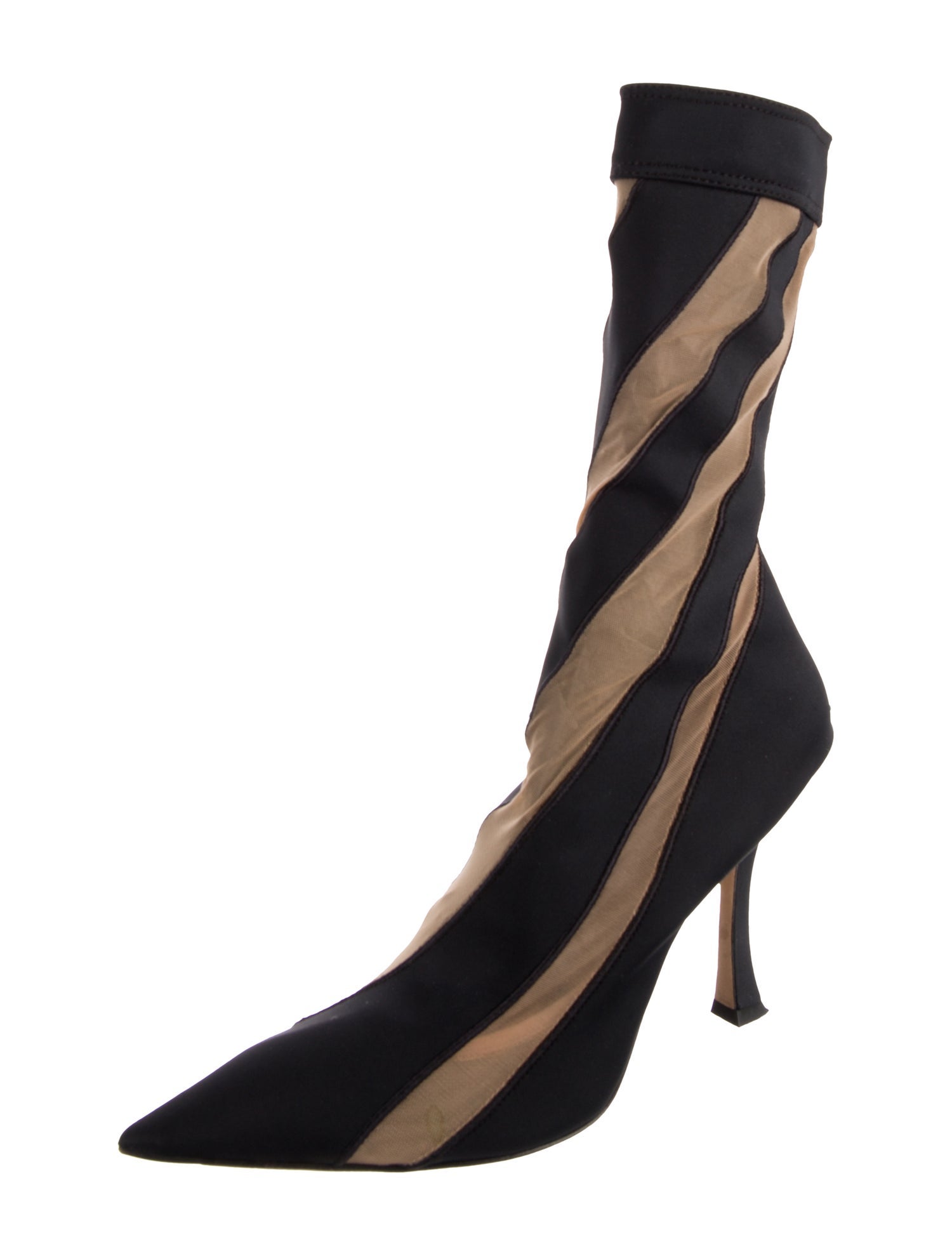 Jimmy Choo x Mugler Mesh Colorblock Pattern Sock Boots