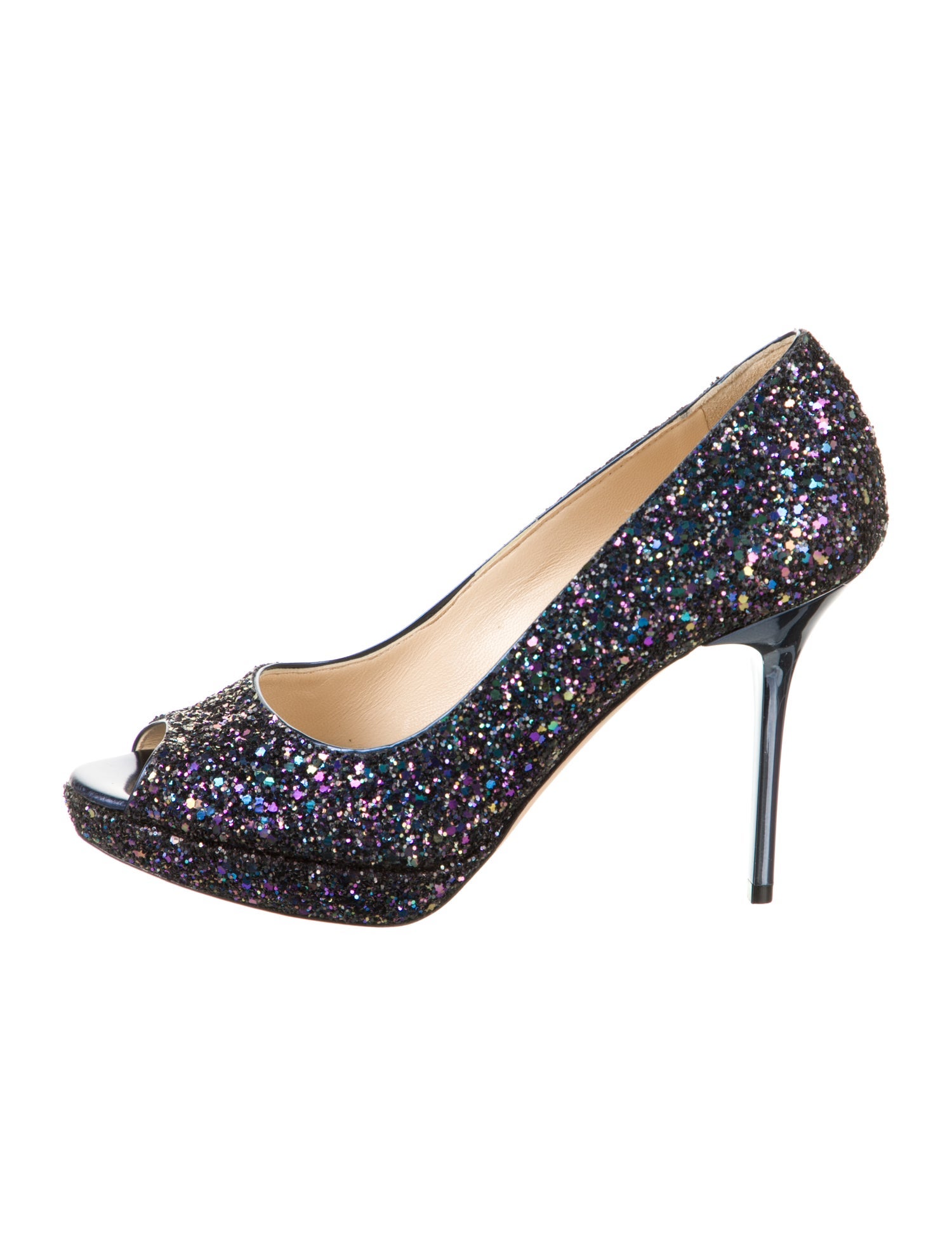 Jimmy Choo Glitter Colorblock Pattern Pumps