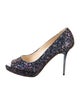 Jimmy Choo Glitter Colorblock Pattern Pumps