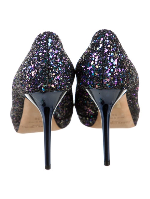 Jimmy Choo Glitter Colorblock Pattern Pumps