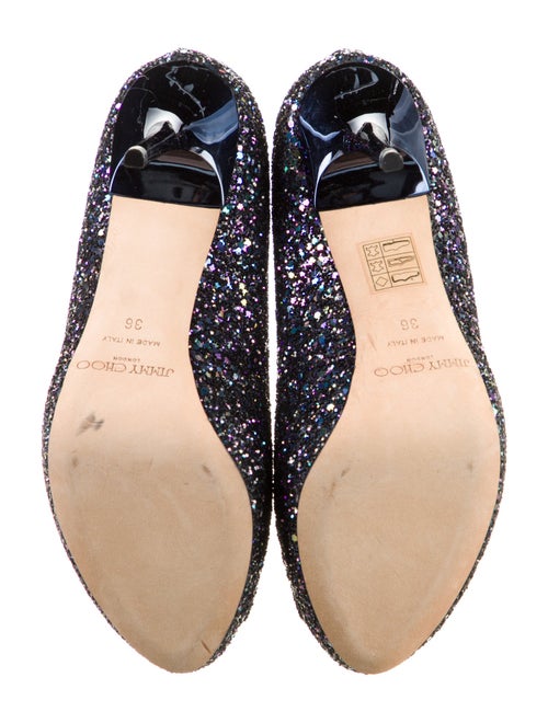 Jimmy Choo Glitter Colorblock Pattern Pumps