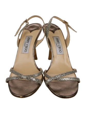 Jimmy Choo Glitter Glitter Accents Slingback Sandals