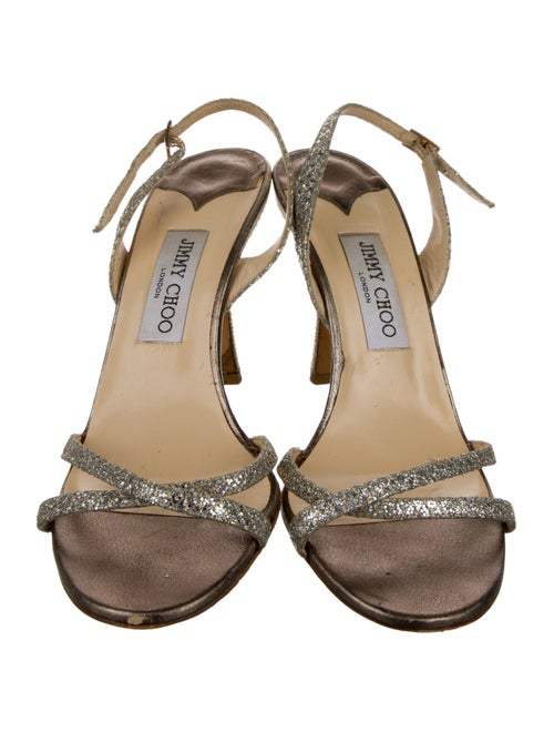 Jimmy Choo Glitter Glitter Accents Slingback Sandals