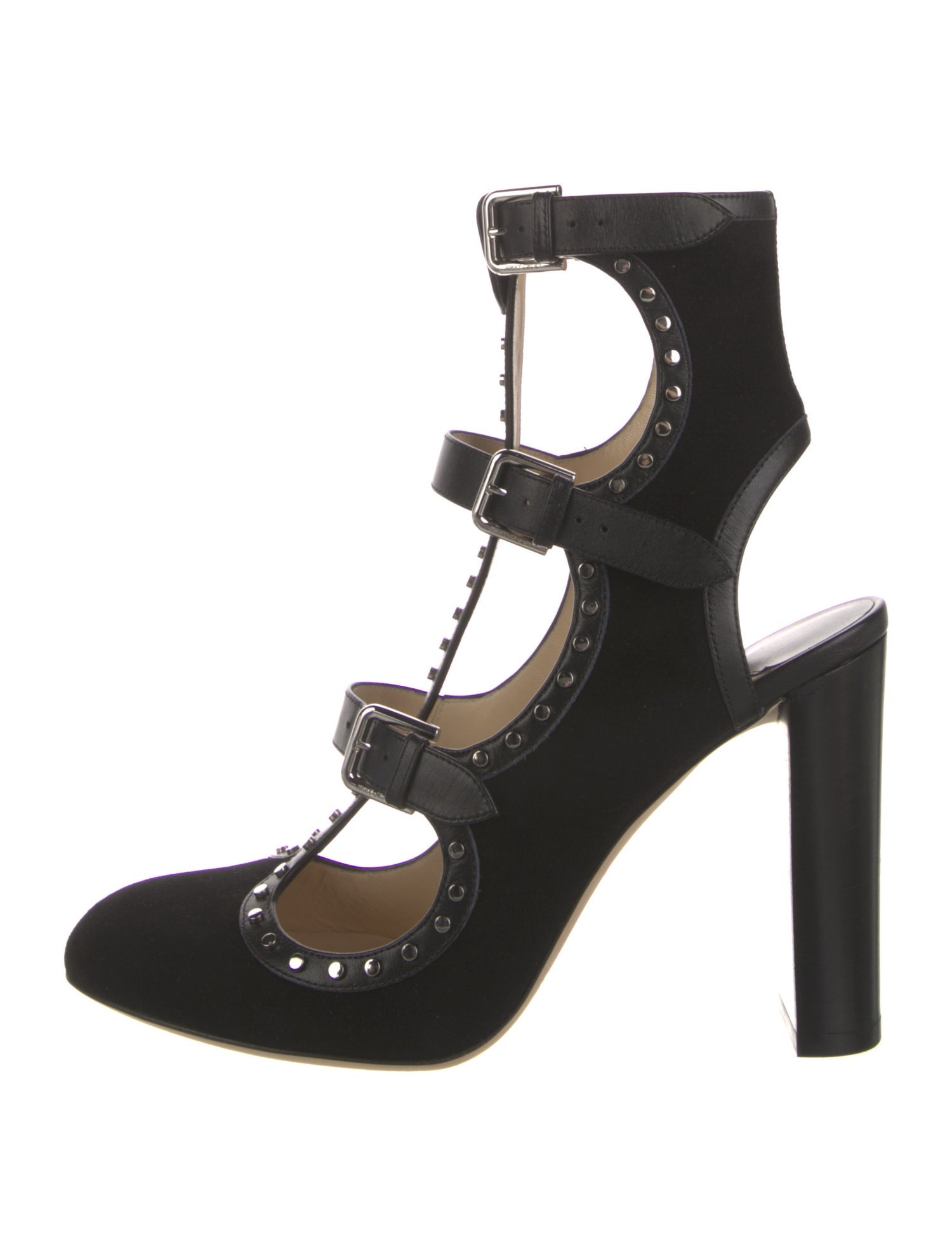 Jimmy Choo Suede Studded Accents T-Strap Pumps w/ Tags