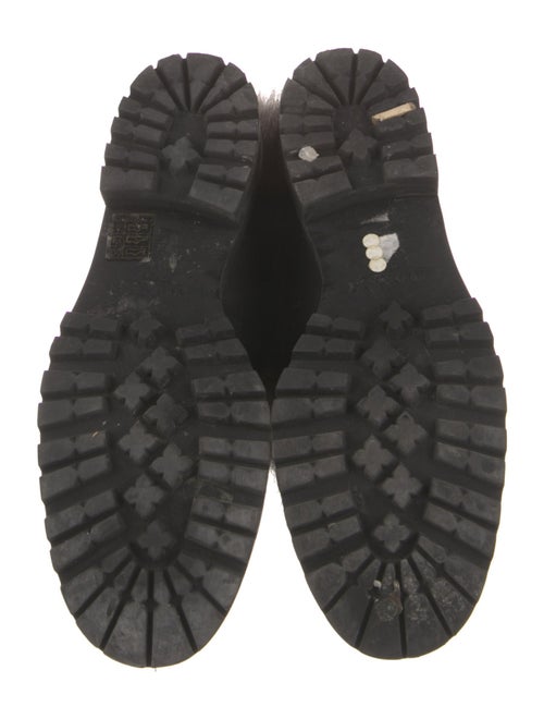 Jimmy Choo Leather Fur Trim Lace-Up Boots