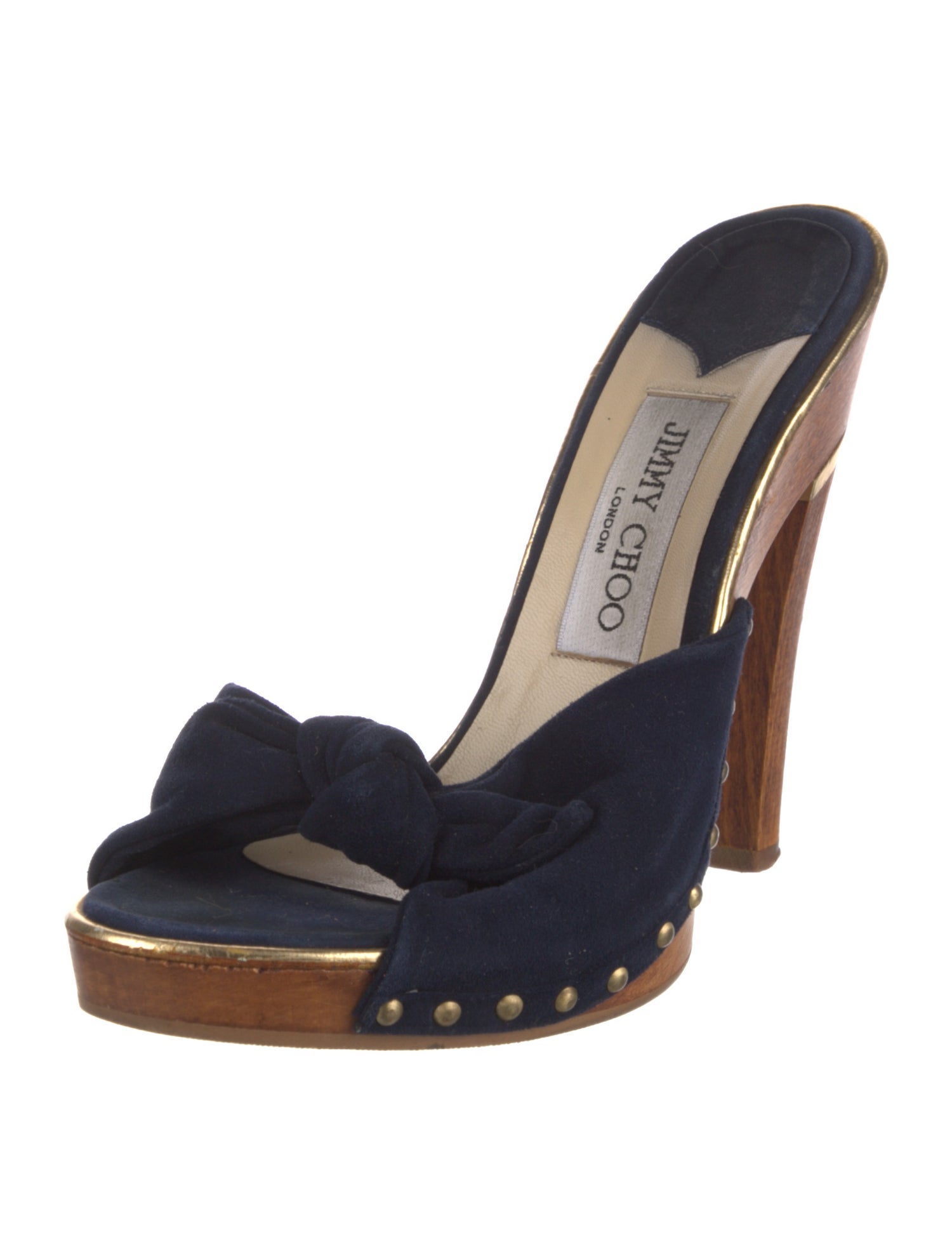 Jimmy Choo Suede Floral Print Slides