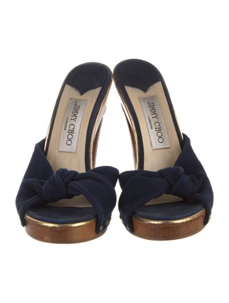 Jimmy Choo Suede Floral Print Slides