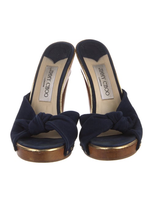 Jimmy Choo Suede Floral Print Slides