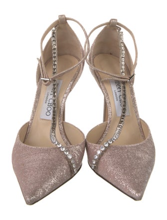 Jimmy Choo Glitter Crystal Embellishments D'Orsay Pumps