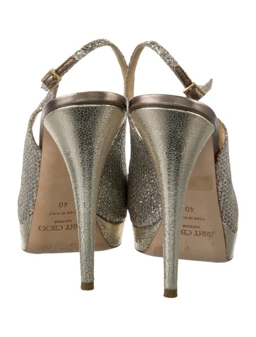 Jimmy Choo Glitter Cutout Accent Slingback Pumps