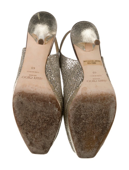 Jimmy Choo Glitter Cutout Accent Slingback Pumps