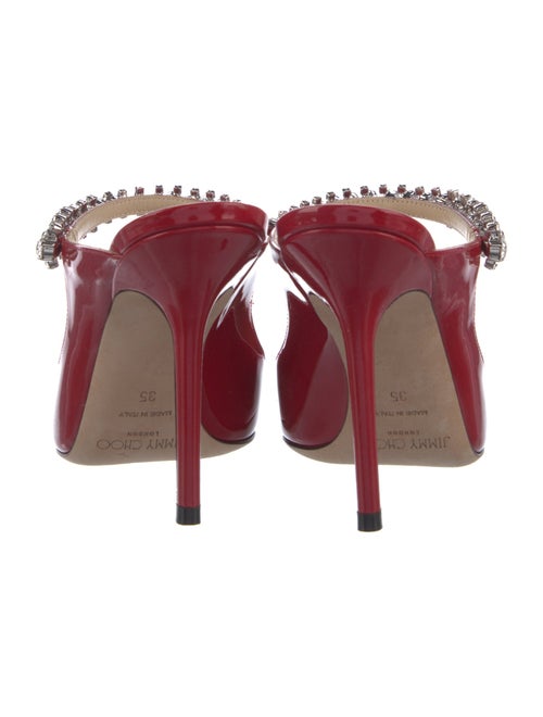Jimmy Choo Patent Leather Crystal Embellishments Mules