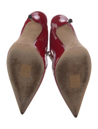 Jimmy Choo Patent Leather Crystal Embellishments Mules