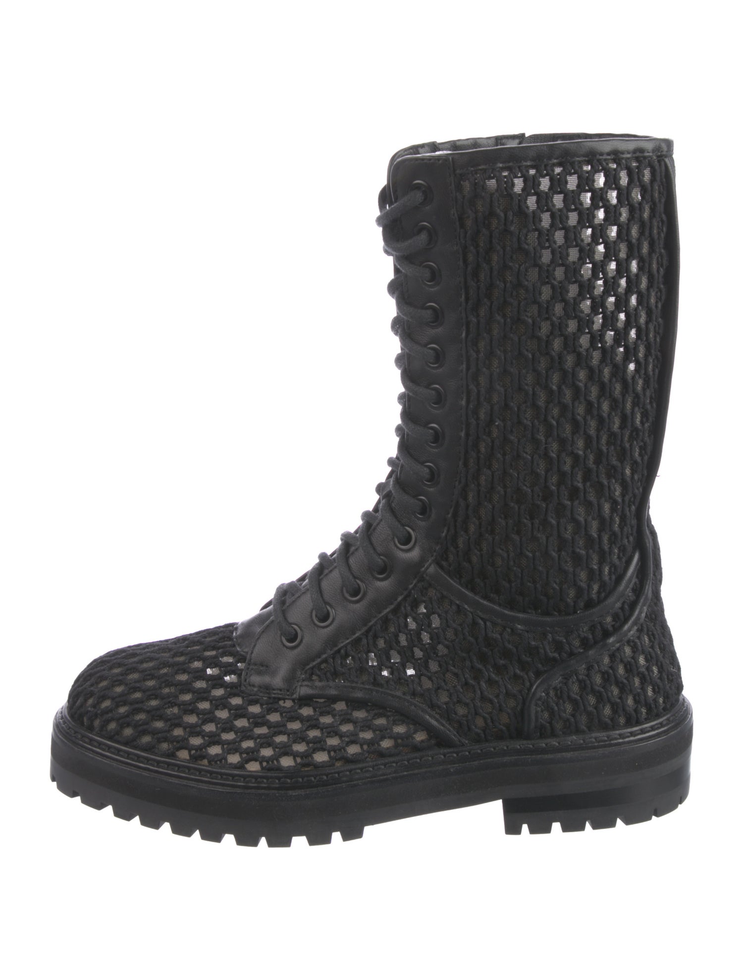 Jimmy Choo Mesh Mesh Accents Combat Boots