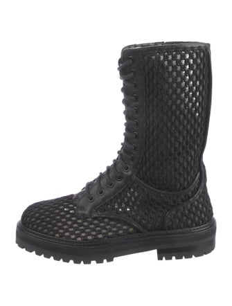 Jimmy Choo Mesh Mesh Accents Combat Boots