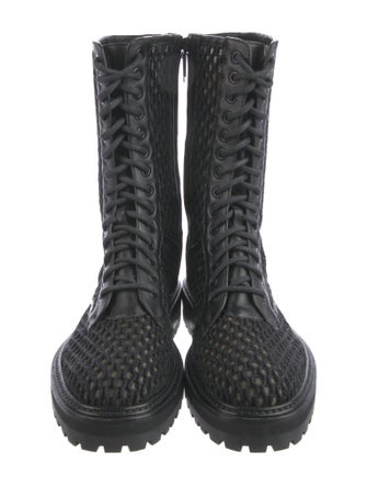 Jimmy Choo Mesh Mesh Accents Combat Boots