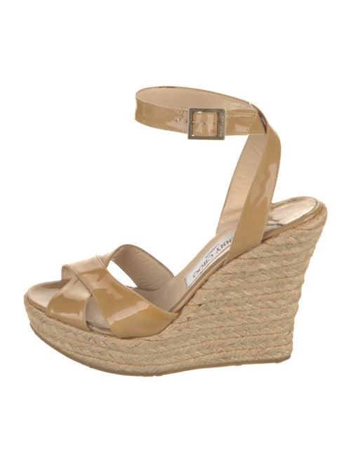 Jimmy Choo Patent Leather Braided Accents Espadrilles