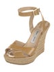 Jimmy Choo Patent Leather Braided Accents Espadrilles
