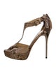 Jimmy Choo GG Embossed Snakeskin T-Strap Pumps