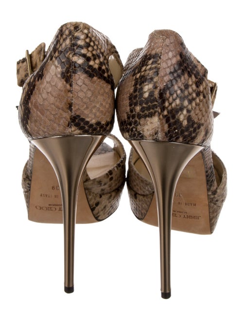 Jimmy Choo GG Embossed Snakeskin T-Strap Pumps