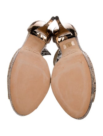 Jimmy Choo GG Embossed Snakeskin T-Strap Pumps