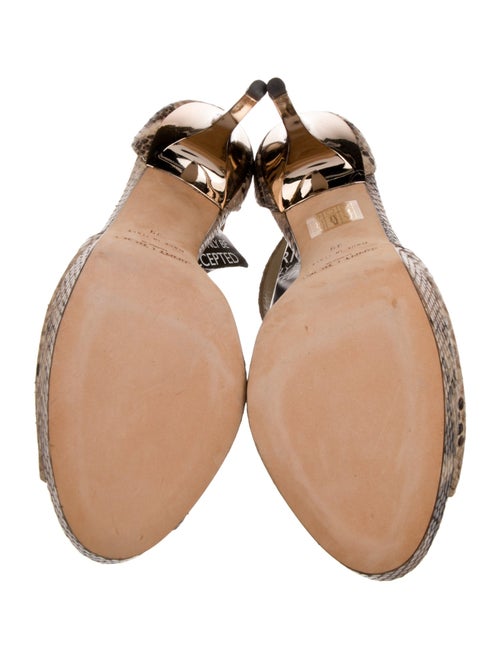 Jimmy Choo GG Embossed Snakeskin T-Strap Pumps