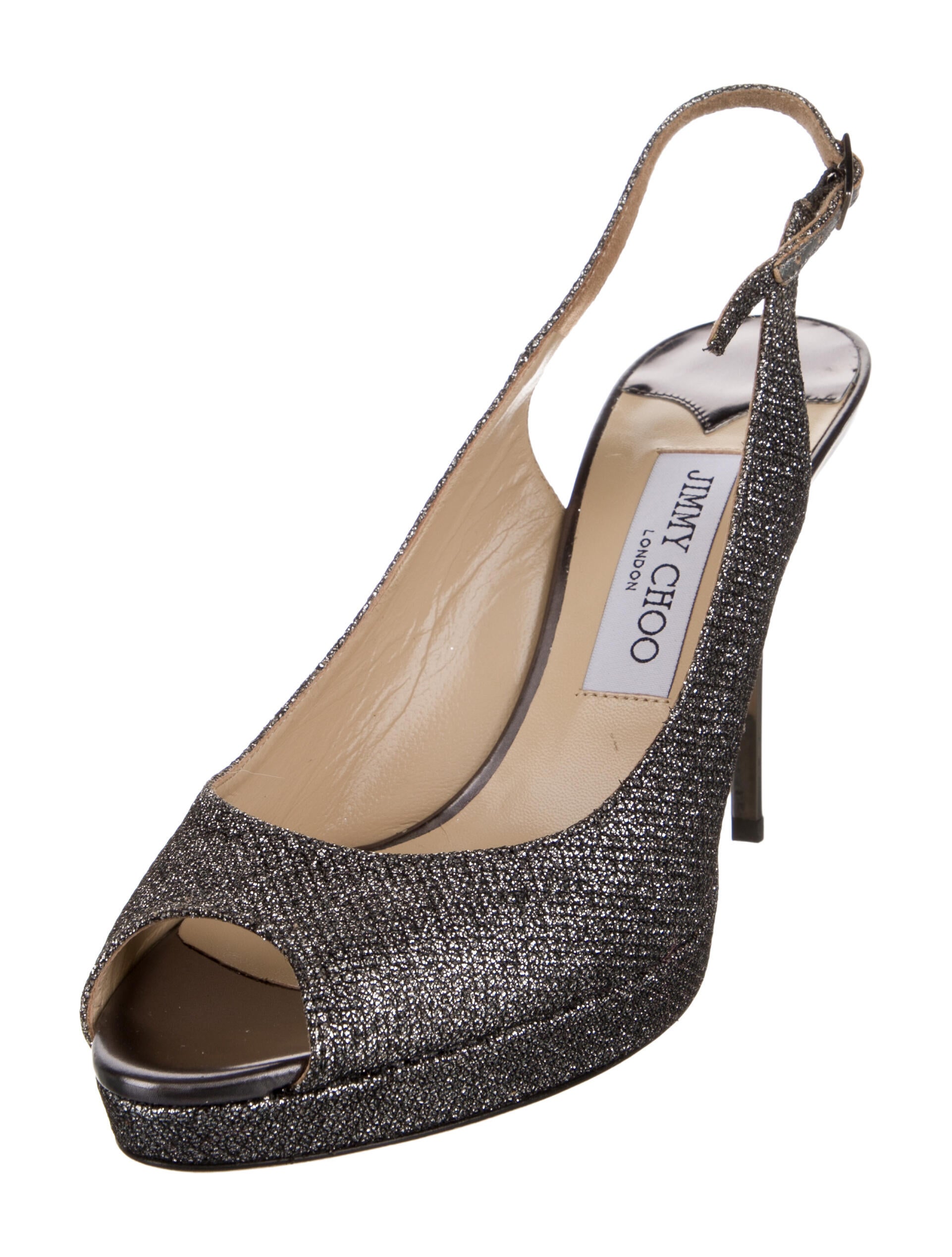 Jimmy Choo Glitter Glitter Accents Slingback Pumps