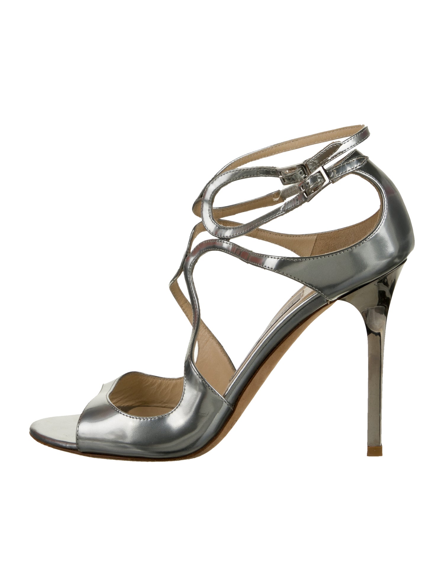 Jimmy Choo Patent Leather Cutout Accent Sandals