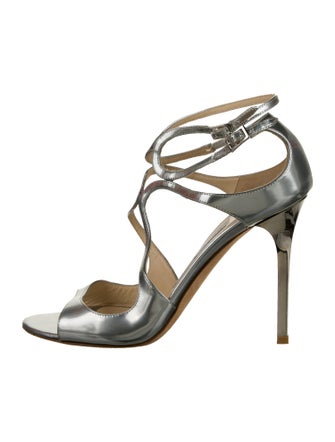 Jimmy Choo Patent Leather Cutout Accent Sandals