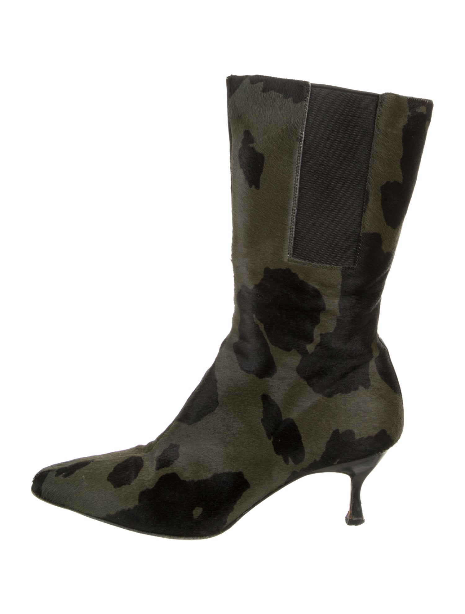 Jimmy Choo Leather Camouflage Print Boots