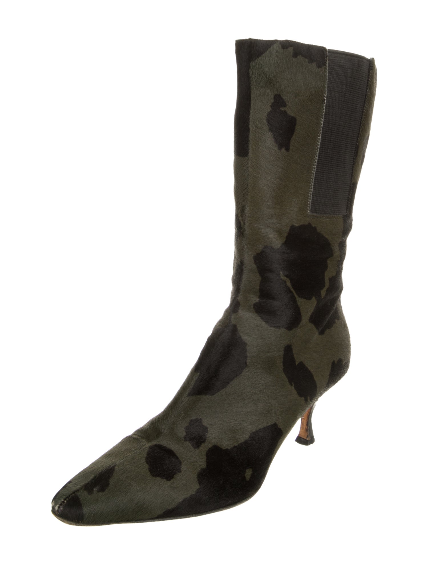 Jimmy Choo Leather Camouflage Print Boots
