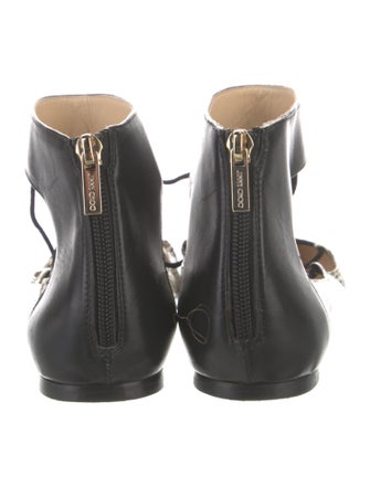 Jimmy Choo Embossed Leather Animal Print Flats