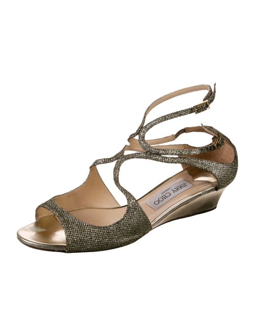 Jimmy Choo Glitter Glitter Accents T-Strap Sandals