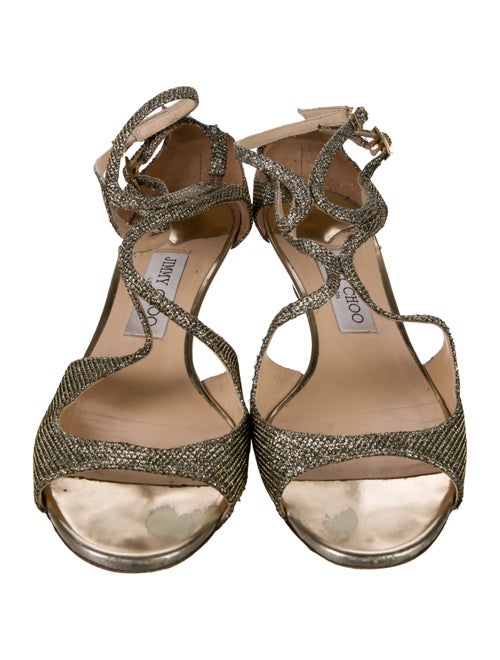 Jimmy Choo Glitter Glitter Accents T-Strap Sandals