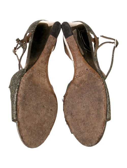 Jimmy Choo Glitter Glitter Accents T-Strap Sandals