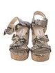 Jimmy Choo Embossed Leather Animal Print Sandals