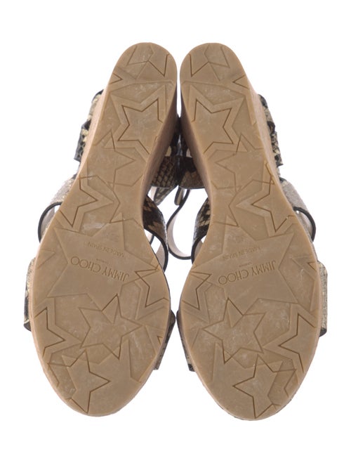 Jimmy Choo Embossed Leather Animal Print Sandals
