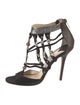 Jimmy Choo Suede Beaded Accents T-Strap Pumps
