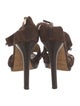 Jimmy Choo Suede Beaded Accents T-Strap Sandals